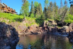 Looking up at the Lodge from the Baptism River