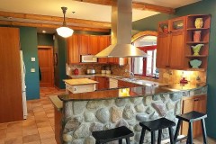 Kitchen has new countertops and appliances